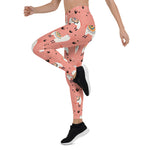 Scotstee Shop - Llamas diversity Xmas Pink Pattern Halloween Women's Leggings