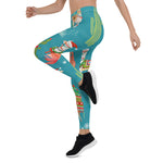 Scotstee Shop - Lovely Llamas Christmas Teal Halloween Women's Leggings