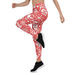 Scotstee Shop - Christmas Rustic Country Cottage Decor Red White Women Christmas Leggings