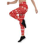 Scotstee Shop - Christmas Sweater Pattern with Reindeer and Cars Women Christmas Leggings