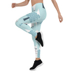 Scotstee Shop - Christmas Trees Blue and Llamas Women Christmas Leggings