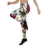 Mother's Day Gift, Mother's Day Leggings Abstract Solid Flowers Arrangement Women's Leggings