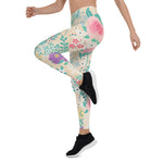 Mother's Day Gift, Mother's Day Leggings Beautiful Pink Roses Floral Women's Leggings
