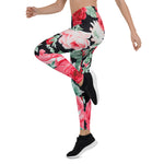 Mother's Day Gift, Mother's Day Leggings Beautiful Red Roses Garden Vintage Women's Leggings
