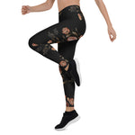 Mother's Day Gift, Mother's Day Leggings Classic Embroidery Vintage buds of Roses Women's Leggings