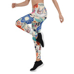 Mother's Day Gift, Mother's Day Leggings Colorful Blooming Flowers and Flying Birds Women's Leggings
