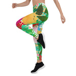 Mother's Day Gift, Mother's Day Leggings Cute Watercolor Red & Yellow Floral Biscay Women's Leggings