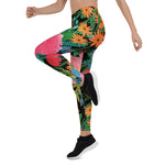 Mother's Day Gift, Mother's Day Leggings Elegant Pink watercolor Floral Bouquet Women's Leggings