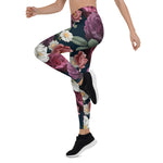 Mother's Day Gift, Mother's Day Leggings Floral Pattern Gadern Flower Women's Leggings