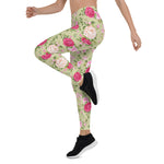 Mother's Day Gift, Mother's Day Leggings Floral Pattern Rose Flowers Women's Leggings