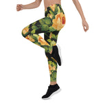 Mother's Day Gift, Mother's Day Leggings Floral pattern with Beautiful Roses Women's Leggings