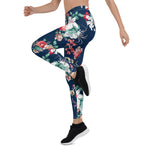 Mother's Day Gift, Mother's Day Leggings Floral pattern with roses and small flowers with vintage flower Women's Leggings