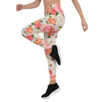 Mother's Day Gift, Mother's Day Leggings Floral Rose Flower Watercolor Women's Leggings