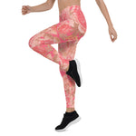 Mother's Day Gift, Mother's Day Leggings Garden flowers pink peoni and Chick Women's Leggings