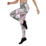 Mother's Day Gift, Mother's Day Leggings Pink Peony Blooming Flower Women's Leggings