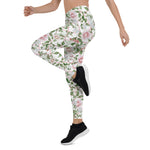 Mother's Day Gift, Mother's Day Leggings Pink Roses Vintage Watercolor Floral Women's Leggings