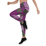 Mother's Day Gift, Mother's Day Leggings Pink Tapestry Roses Women's Leggings