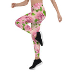 Mother's Day Gift, Mother's Day Leggings Pink Watercolor Roses pattern Women's Leggings