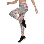 Mother's Day Gift, Mother's Day Leggings Pretty Pink Roses Pattern Women's Leggings
