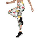 Mother's Day Gift, Mother's Day Leggings Red Pink and Yellow Watercolor Rose Women's Leggings