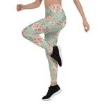 Mother's Day Gift, Mother's Day Leggings Romantic classic wallpaper seamless Vintage Rose flower Women's Leggings