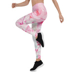 Mother's Day Gift, Mother's Day Leggings Romantic Elegant Pink Floral Women's Leggings