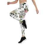 Mother's Day Gift, Mother's Day Leggings Romantic Pink Roses Floral Women's Leggings