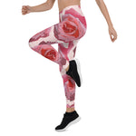 Mother's Day Gift, Mother's Day Leggings RosaCartoonus Romantic Watercolor Roses Women's Leggings