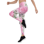Mother's Day Gift, Mother's Day Leggings Rose Floral Pattern Women's Leggings