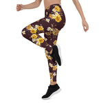 Mother's Day Gift, Mother's Day Leggings Seamless Floral Pattern Watercolor Blossom Roses Women's Leggings