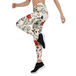 Mother's Day Gift, Mother's Day Leggings Seamless floral pattern with birds Women's Leggings