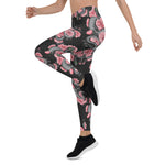 Mother's Day Gift, Mother's Day Leggings Snakes and Peach Roses Women's Leggings