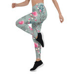 Mother's Day Gift, Mother's Day Leggings Soft Rose Flower Pink Women's Leggings