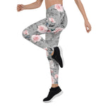 Mother's Day Gift, Mother's Day Leggings Spring Flowers and Leaves Watercolor Women's Leggings