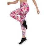Mother's Day Gift, Mother's Day Leggings Summer Watercolor Floral Pattern Women's Leggings