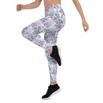 Mother's Day Gift, Mother's Day Leggings Unicorn Pink & Blue Rose Pattern Women's Leggings