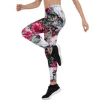 Mother's Day Gift, Mother's Day Leggings Victorian Rose Floral Pink Women's Leggings