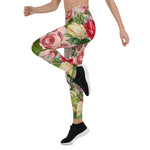 Mother's Day Gift, Mother's Day Leggings Vintage Botanical Floral Rose Gadern Women's Leggings