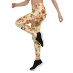 Mother's Day Gift, Mother's Day Leggings Vintage Floral pattern with Roses Watercolor Women's Leggings