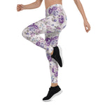 Mother's Day Gift, Mother's Day Leggings Vintage Floral Rose Purple Women's Leggings