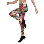 Mother's Day Gift, Mother's Day Leggings Vintage flowers Floral victorian Rose Bouquet Leaf Women's Leggings
