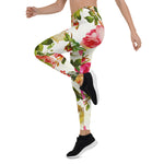 Mother's Day Gift, Mother's Day Leggings Vintage Summer Pink Rose Peonies Flowers 1 Women's Leggings