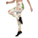 Mother's Day Gift, Mother's Day Leggings Vintage Victorian Pink Floral Women's Leggings