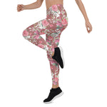 Mother's Day Gift, Mother's Day Leggings Watercolor Pink Floral Rose Women's Leggings
