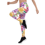 Mother's Day Gift, Mother's Day Leggings Watercolor Rose Floral Botanical Flower Women's Leggings