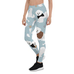 Scotstee Shop - Bichon Frise Bones and Paws Blue Cute Christmas Dogs Women's Christmas Leggings