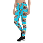 Scotstee Shop - Blue Personalized Pet Photo Keepsake Memory Blue Dog Lover Gifts Women's Christmas Leggings