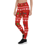 Scotstee Shop - Chocolate Labrador Antlers Ugly Christmas Pattern Women's Leggings