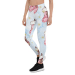 Scotstee Shop - Christmas Art Paintings Stocking Pink Xmas Gift Women's Leggings