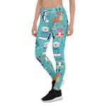 Scotstee Shop - Christmas Design With Santa Claus, Beer, Deer, Box Gift Christmas Tree Women's Leggings